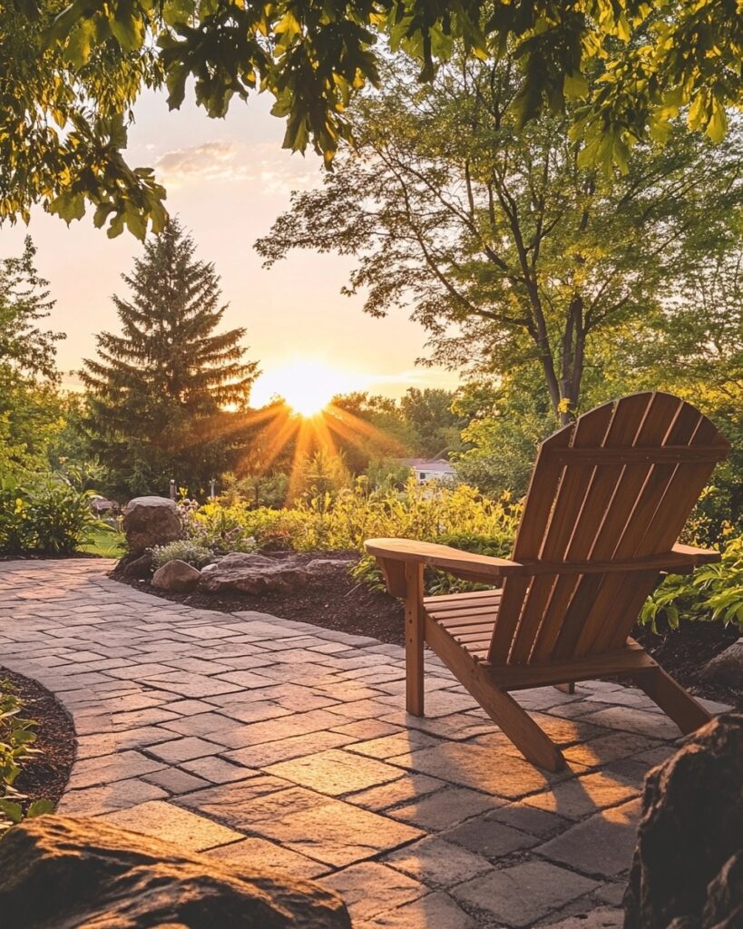 Lawn furniture on a patio built by Lapis Patios in Charlotte, NC