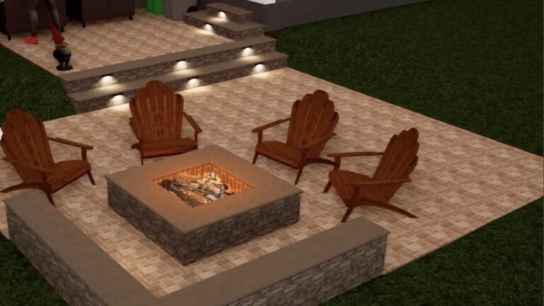 Firepit and sitting wall for a group of four, from concept to finish!