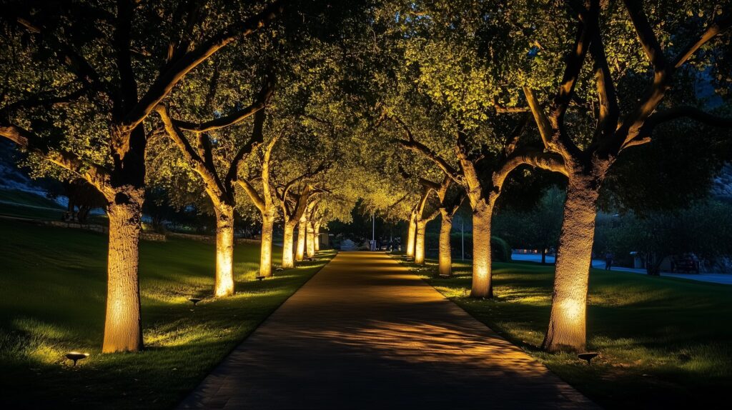 uplighting on trees