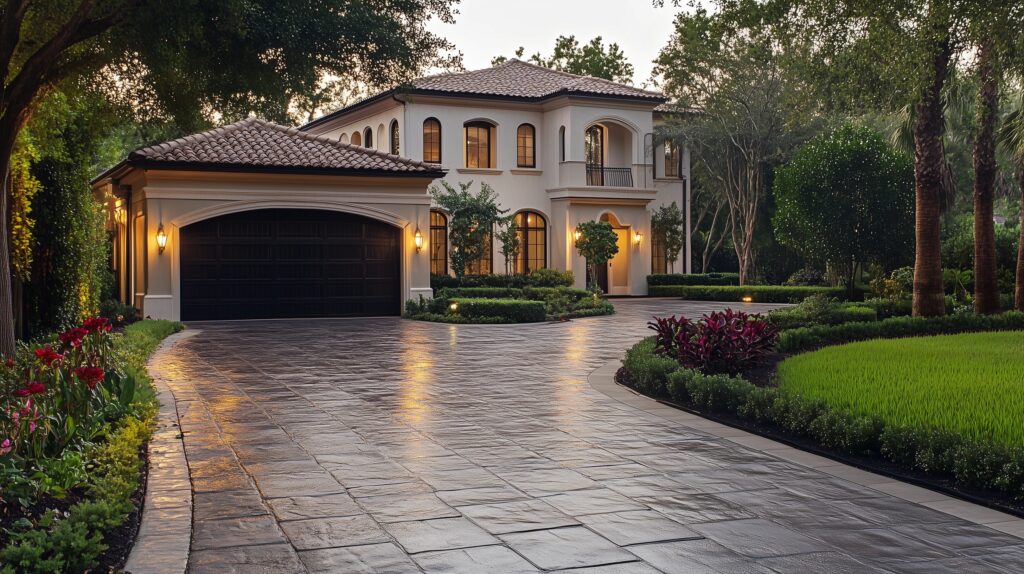 stamped concrete driveway