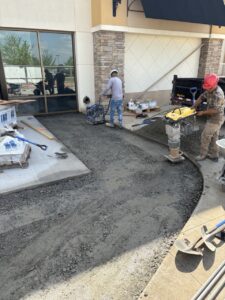 crew working on hardscape prep